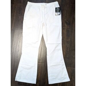 Wink WonderFlex White Scrub Pants Womens Large Tall Cargo Drawstring NWT NEW